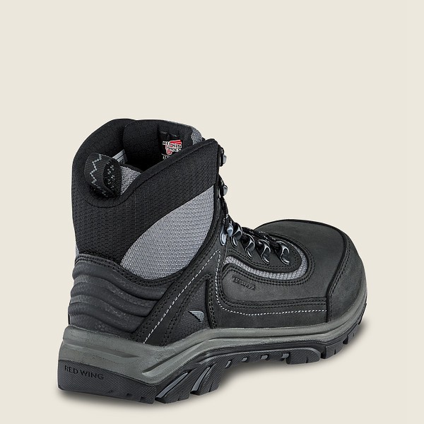 Red Wing Hiking Boots Trades - 6-inch Waterproof Csa Safety Toe - Black/Grey - Womens LNS584613